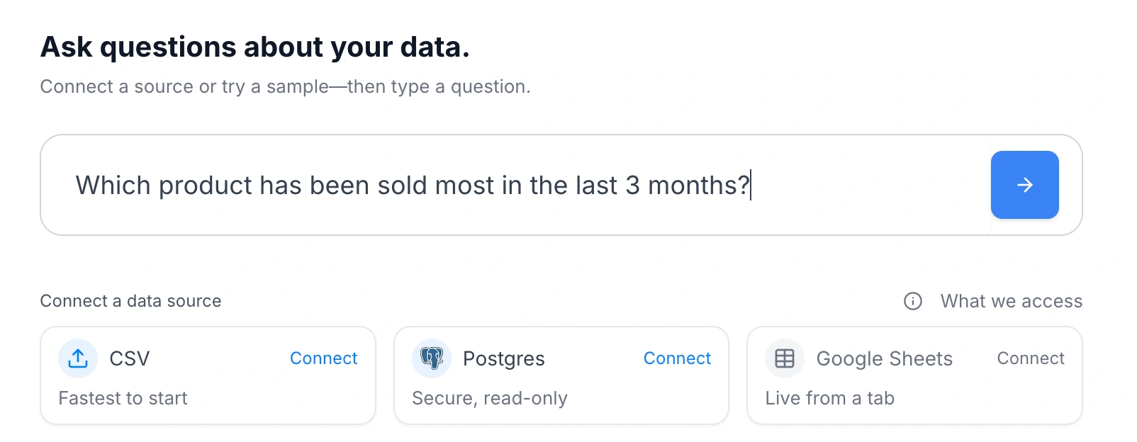 Search bar showing a natural language query