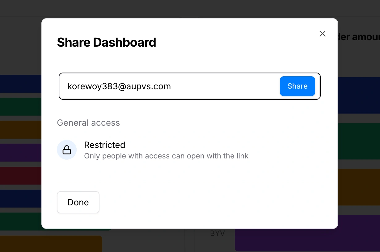 Data reports being shared across team members