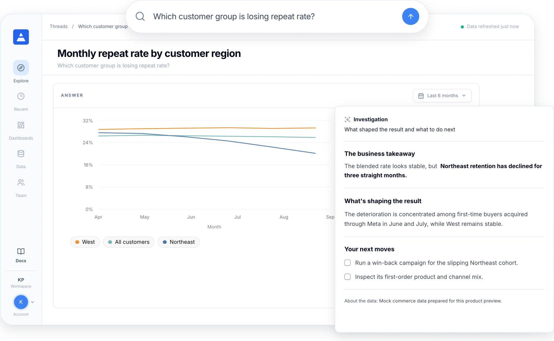 Retention change analysis in Daymark