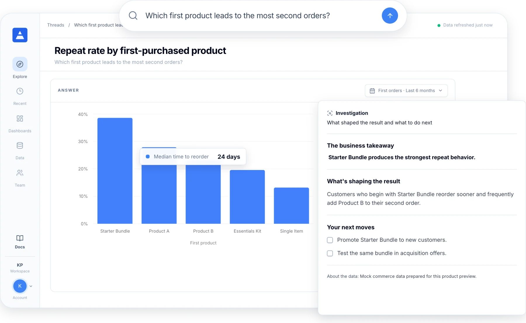 Customer value and first product analysis in Daymark