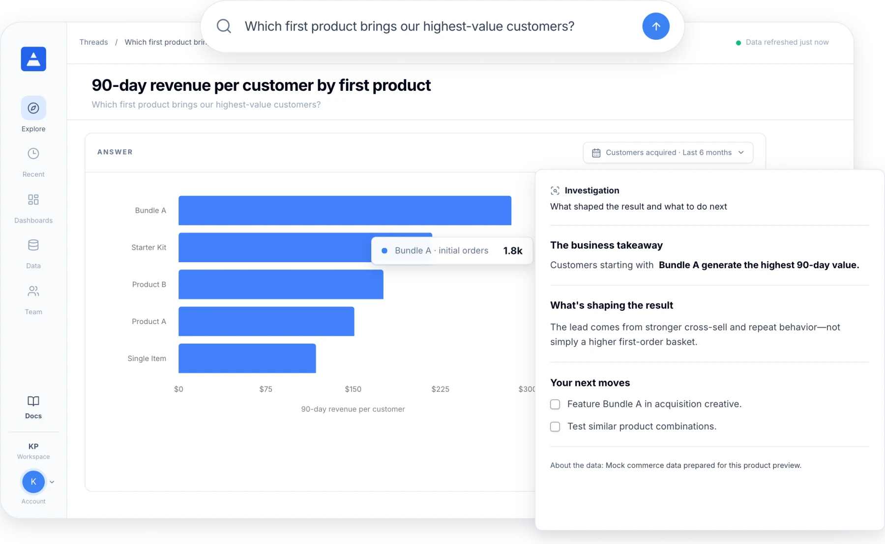 First product and repeat purchase analysis in Daymark